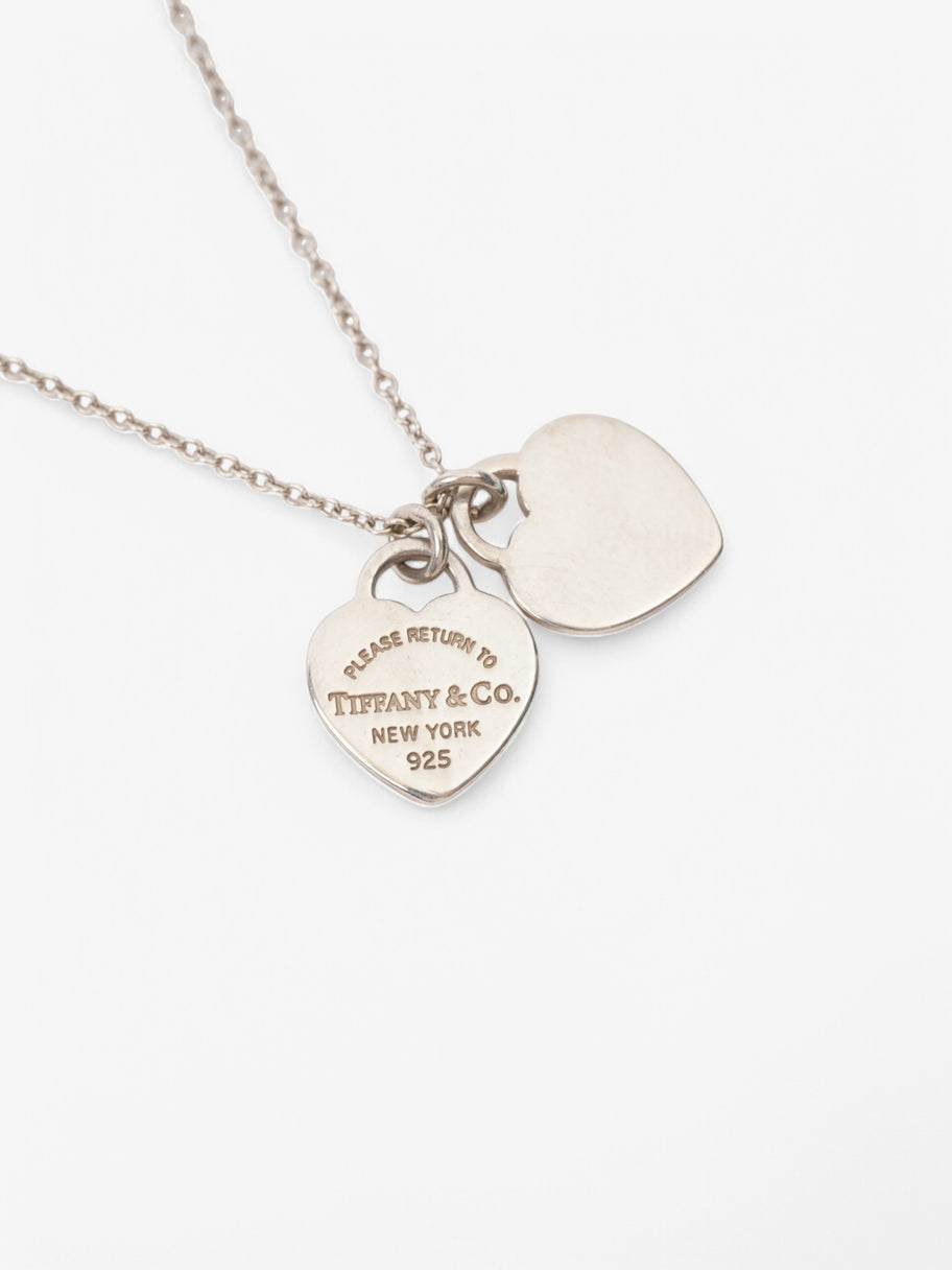 Tiffany and Co Double Heart Tag Pendant Silver Silver Sterling Image 4