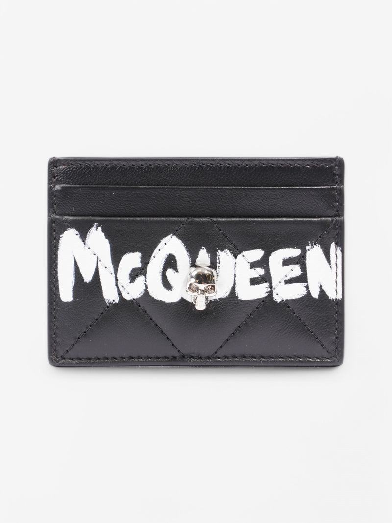  Alexander McQueen Skull Logo Cardholder Black / White Leather