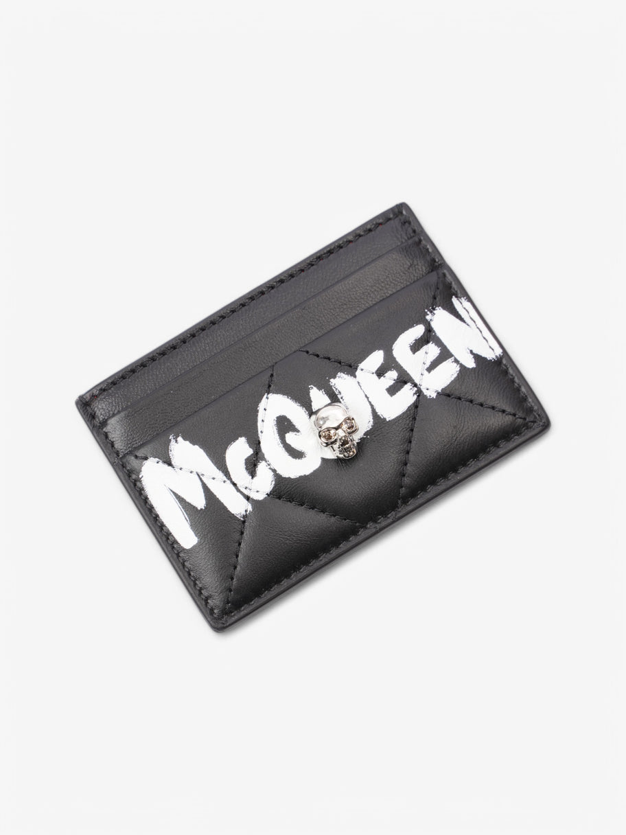 Alexander McQueen Skull Logo Cardholder Black / White Leather Image 3