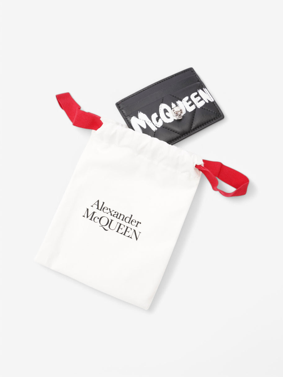 Alexander McQueen Skull Logo Cardholder Black / White Leather Image 5