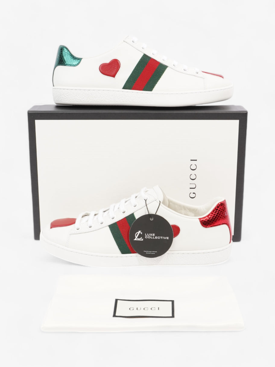 Gucci Ace Sneakers with Hearts White / Red / Green Leather EU 38.5 UK 5.5 Image 10
