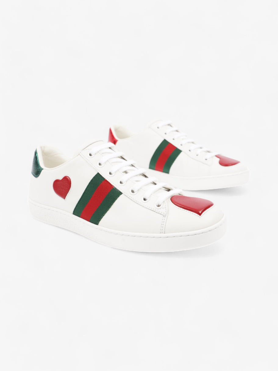Gucci Ace Sneakers with Hearts White / Red / Green Leather EU 38.5 UK 5.5 Image 2
