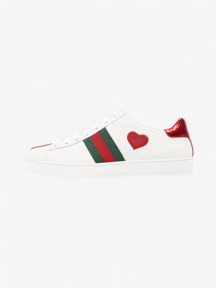 Gucci Ace Sneakers with Hearts White / Red / Green Leather EU 38.5 UK 5.5 Image 5