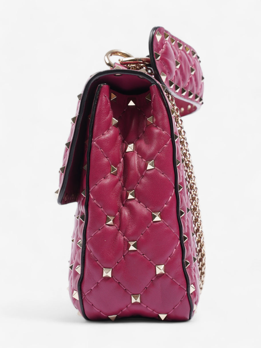 Valentino Rockstud Spike Top Handle Bag Fuschia Leather Medium Image 3