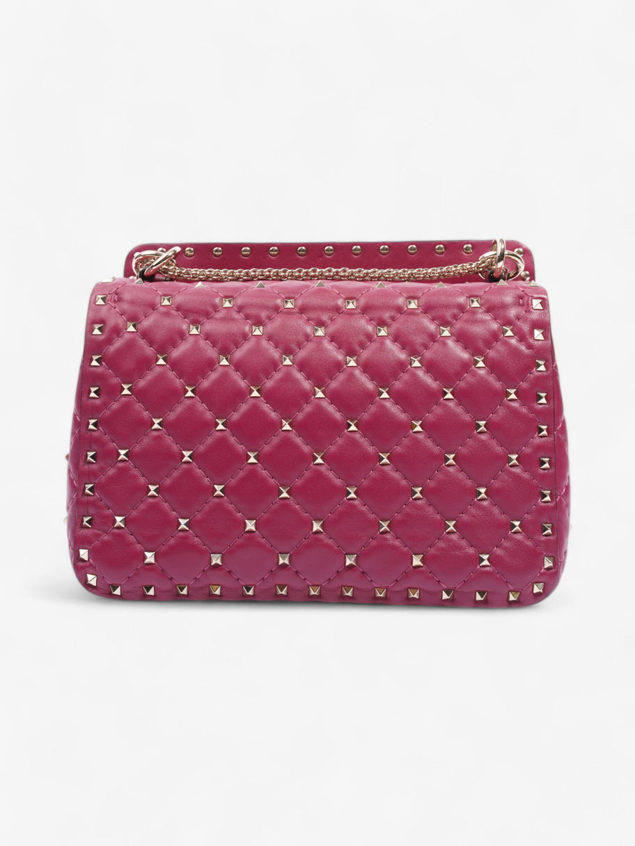 Valentino Rockstud Spike Top Handle Bag Fuschia Leather Medium Image 4