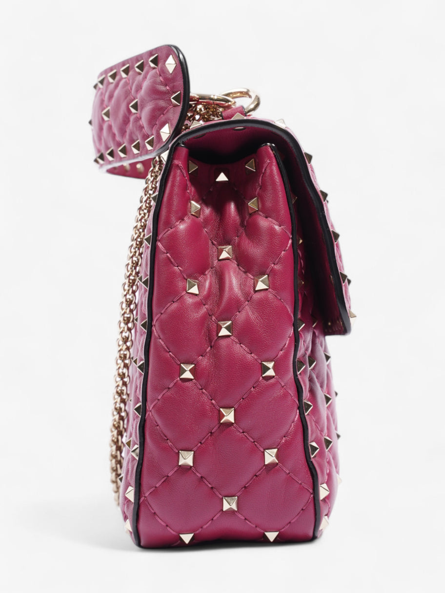 Valentino Rockstud Spike Top Handle Bag Fuschia Leather Medium Image 5