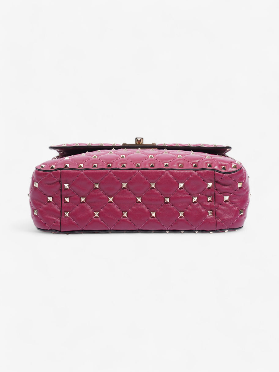 Valentino Rockstud Spike Top Handle Bag Fuschia Leather Medium Image 6
