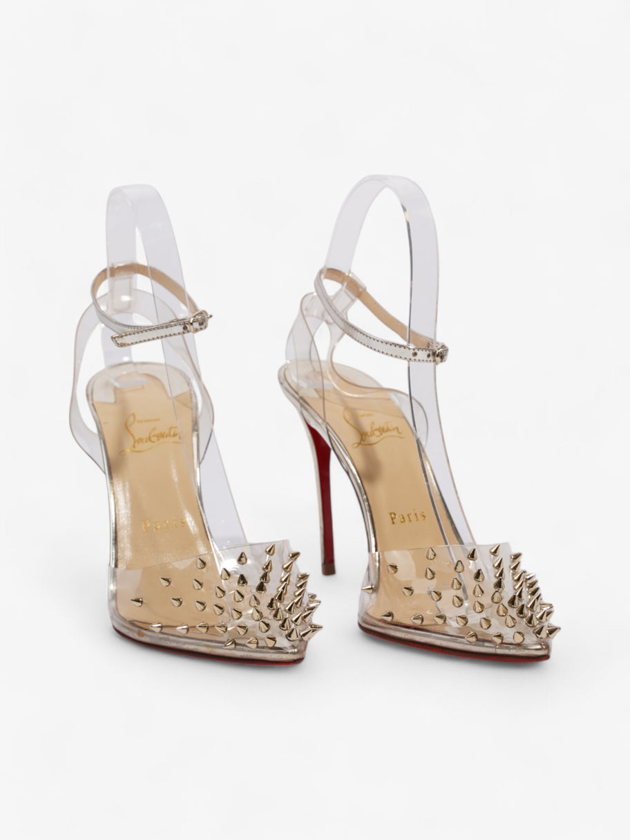 Christian Louboutin Spikoo 100 100 Silver PVC EU 38 UK 5 Image 10