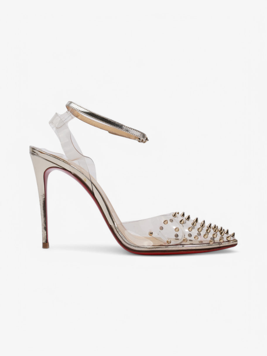 Christian Louboutin Spikoo 100 100 Silver PVC EU 38 UK 5 Image 4