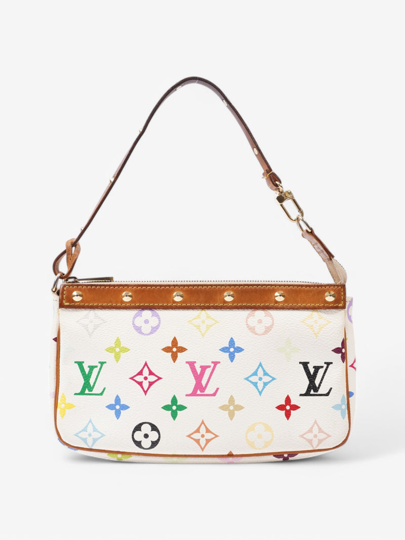  Louis Vuitton Pochette Accessoires White  / Multicolour Coated Canvas