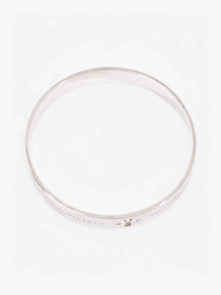 Tiffany and Co Keyhole and Diamond Bangle Silver Silver Sterling Image 2