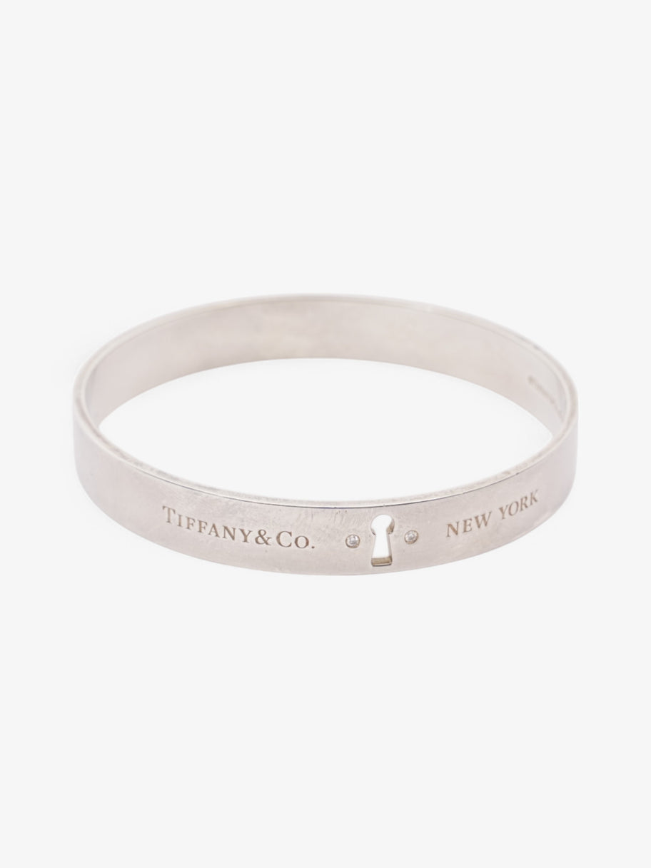 Tiffany and Co Keyhole and Diamond Bangle Silver Silver Sterling Image 3