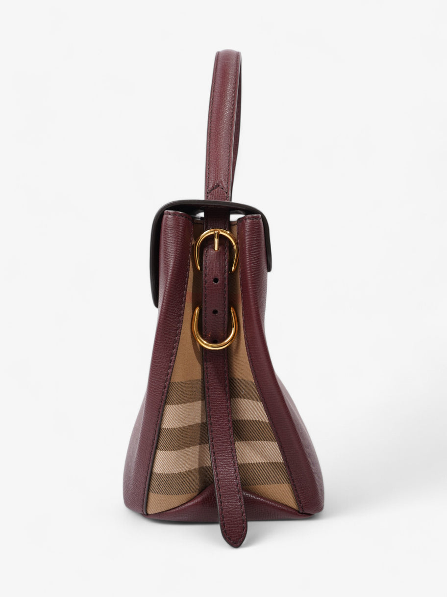 Burberry Camberley Burgundy / House Check Calfskin Leather Medium Image 3
