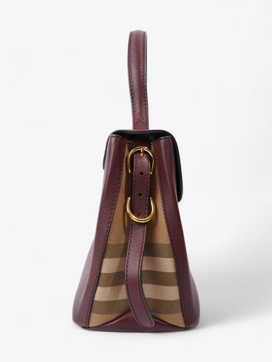 Burberry Camberley Burgundy / House Check Calfskin Leather Medium Image 5