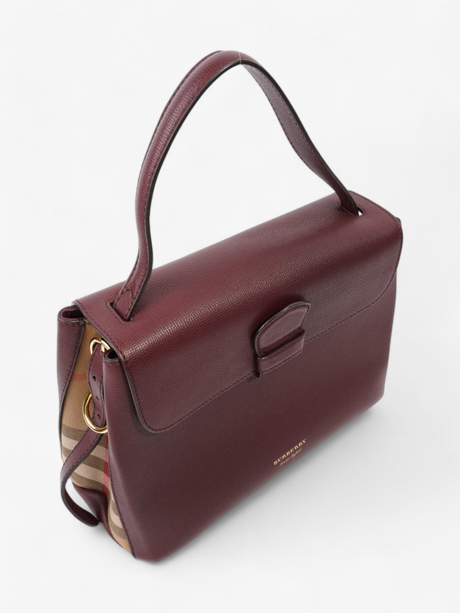 Burberry Camberley Burgundy / House Check Calfskin Leather Medium Image 7