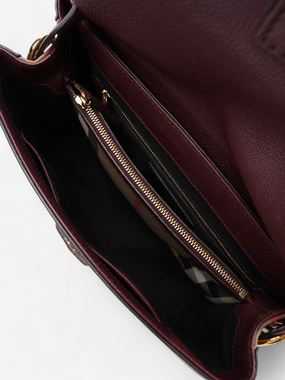 Burberry Camberley Burgundy / House Check Calfskin Leather Medium Image 9
