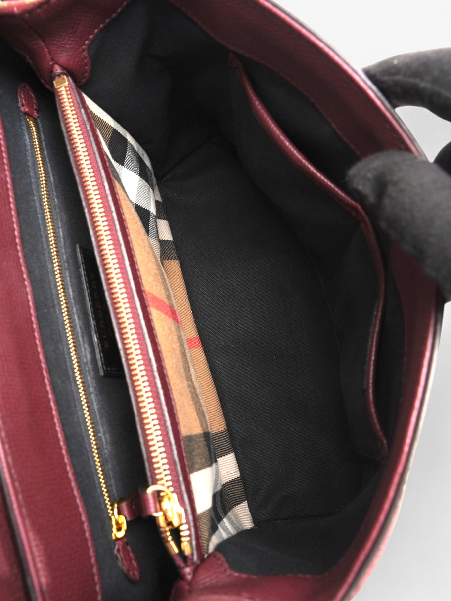 Burberry Camberley Burgundy / House Check Calfskin Leather Medium Image 10