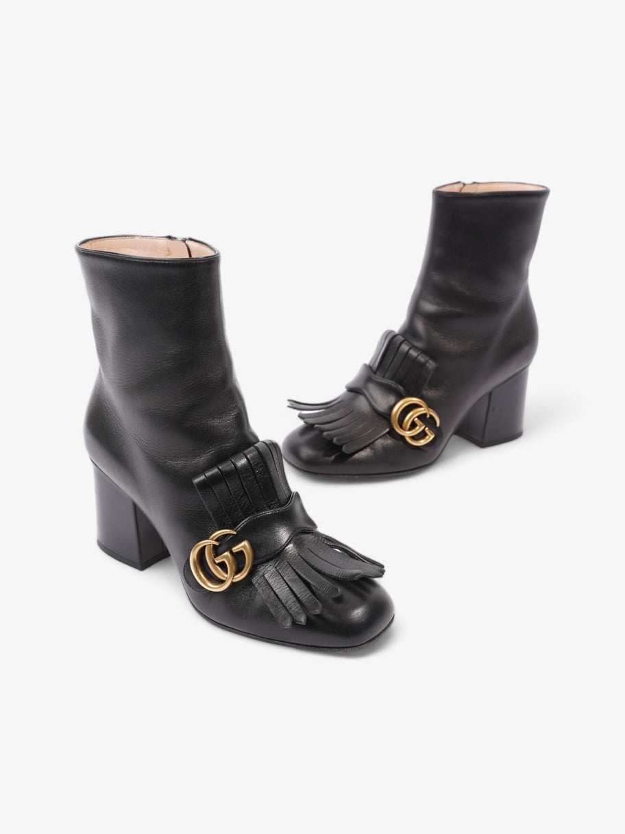Gucci GG Marmont Fringe Block Heel 70mm Black Leather EU 37 UK 4 Image 10