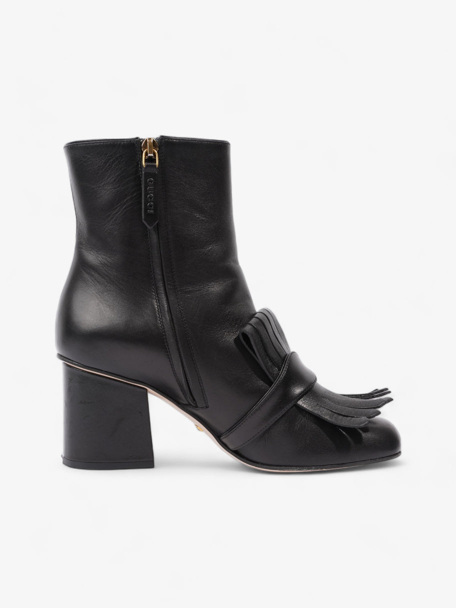 Gucci GG Marmont Fringe Block Heel 70mm Black Leather EU 37 UK 4 Image 4