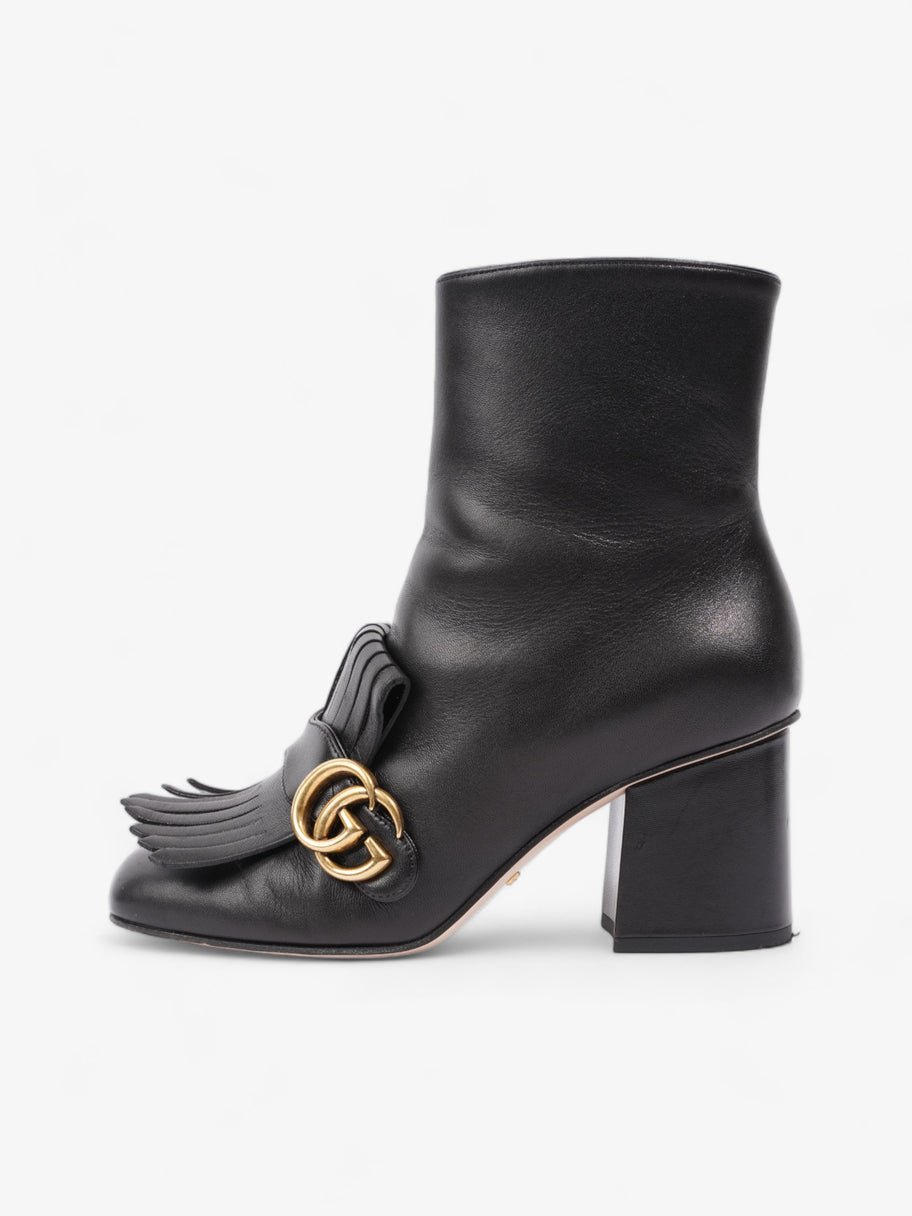 Gucci GG Marmont Fringe Block Heel 70mm Black Leather EU 37 UK 4 Image 5