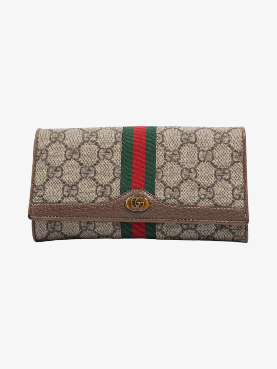 Gucci Ophidia Wallet GG Supreme / Green / Red Coated Canvas Image 1