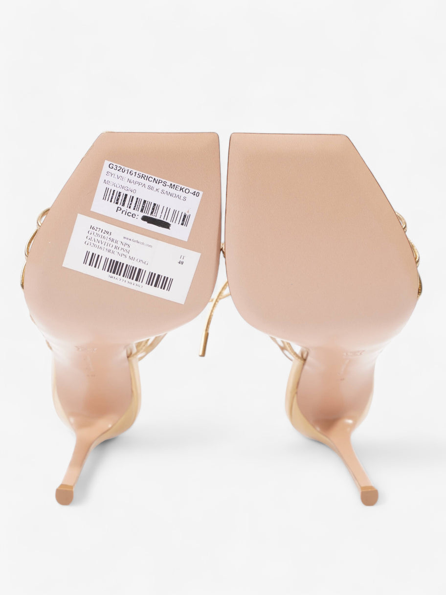 Gianvito Rossi Sylvie Heel 110 Gold Leather EU 40 UK 7 Image 7