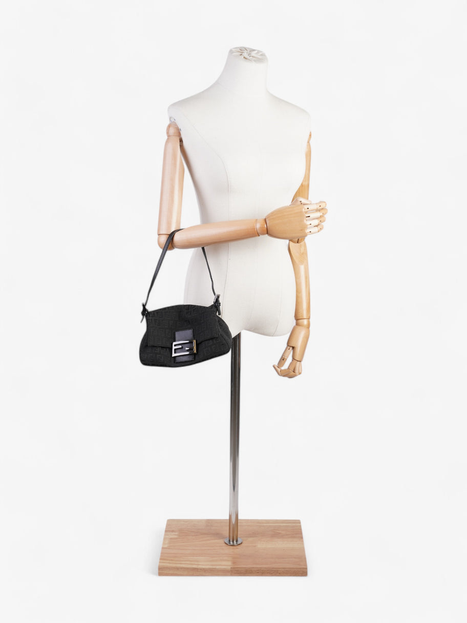 Fendi Mamma Baguette Black Canvas Mini Image 2