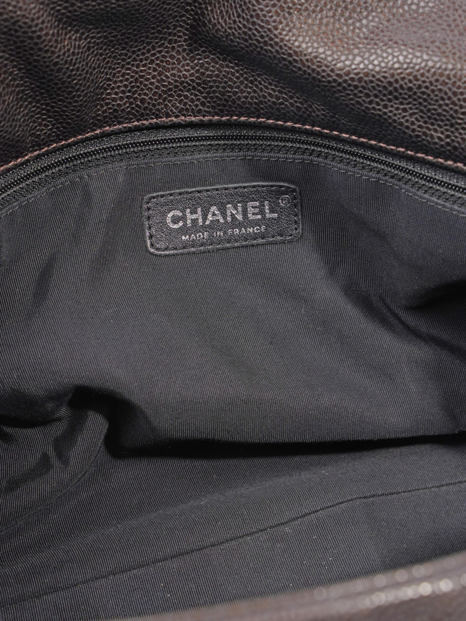 Chanel CC Flap Shoulder Bag Brown Leather Image 9
