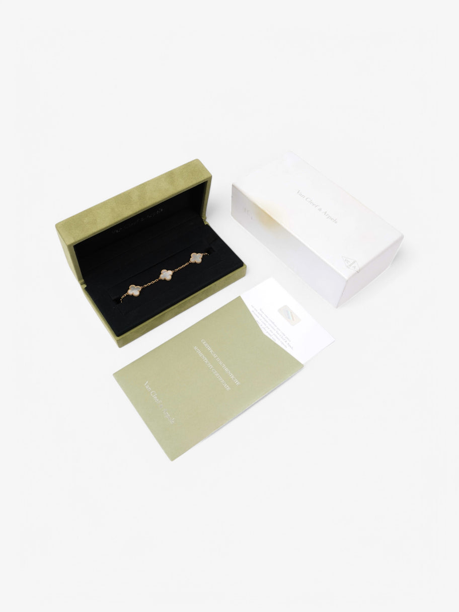 Van Cleef and Arpels Vintage Alhambra Bracelet Mother Of Pearl / Gold Yellow Gold Image 6