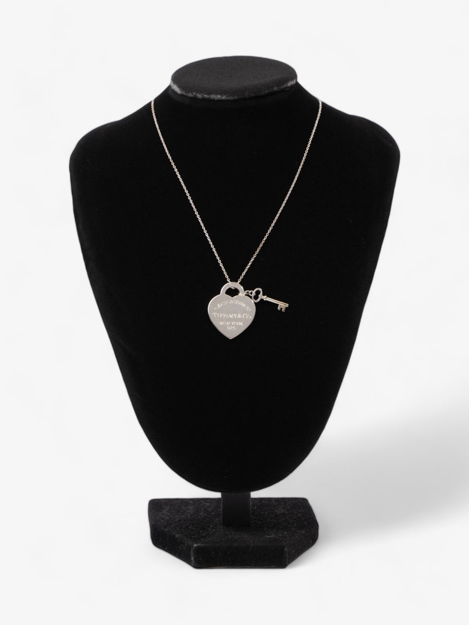 Tiffany and Co Heart Tag with Key Pendant Silver Silver Sterling 18 Image 2