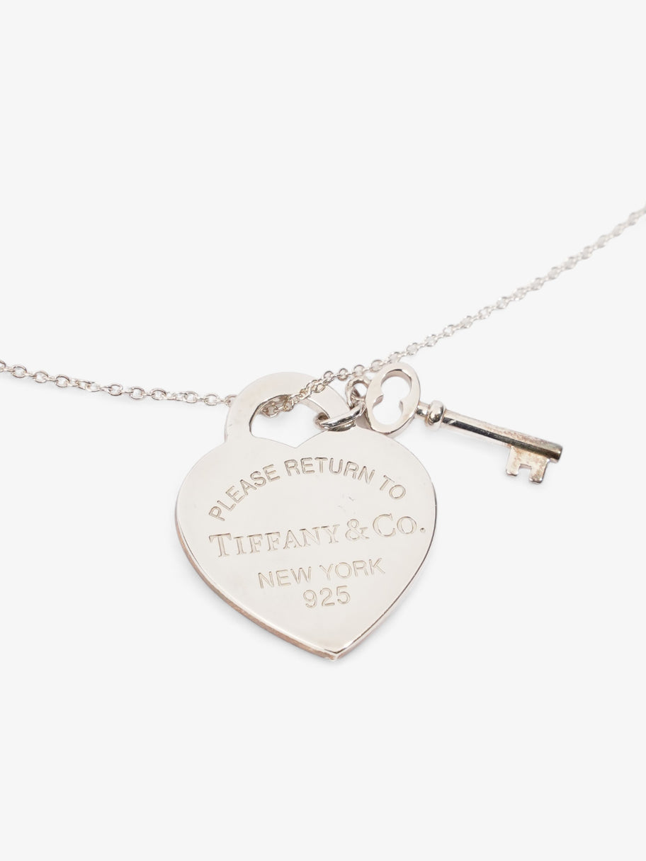 Tiffany and Co Heart Tag with Key Pendant Silver Silver Sterling 18 Image 3