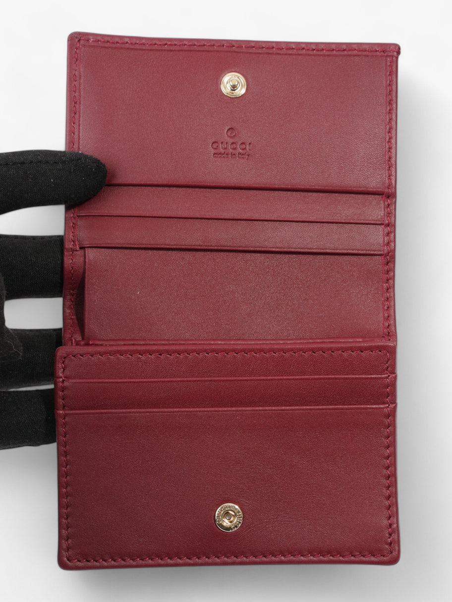 Gucci Horsebit 1955 Wallet GG Supreme / Maroon / Light Gold Canvas Image 7