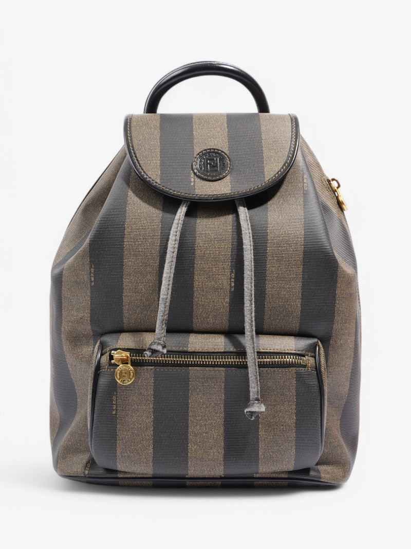  Fendi Backpack Brown / Black Coated Canvas