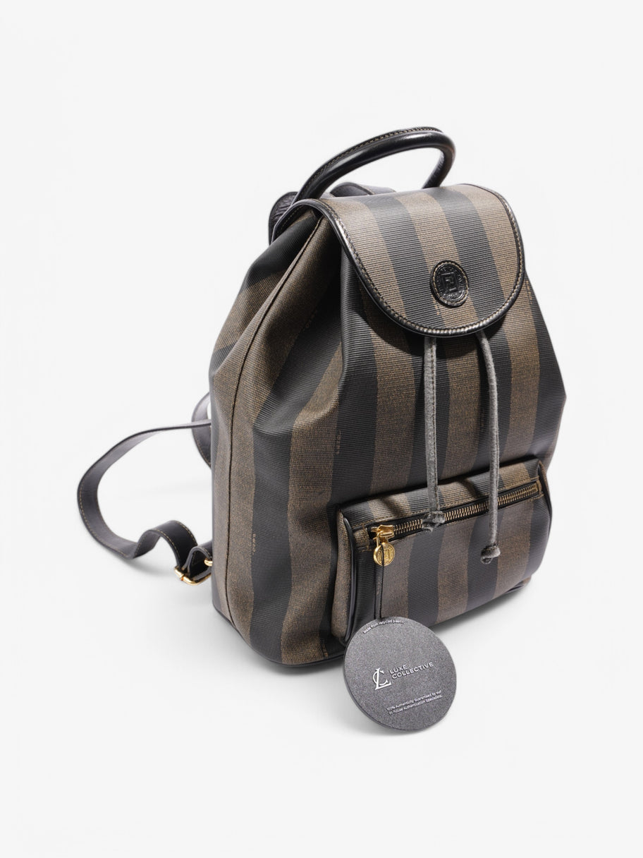 Fendi Backpack Brown / Black Coated Canvas Image 9