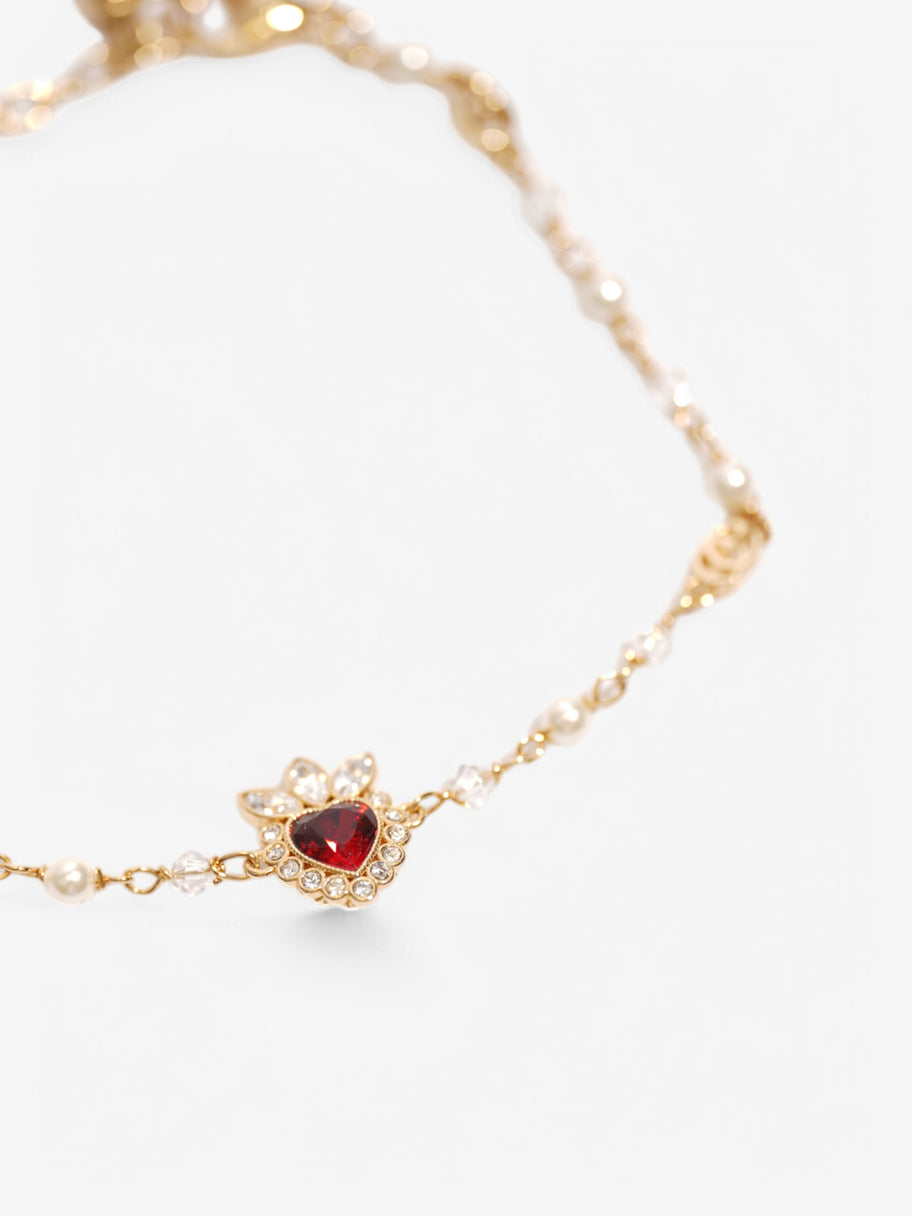 Gucci Crystal Heart Bracelet Gold / Ruby Base Metal Image 4