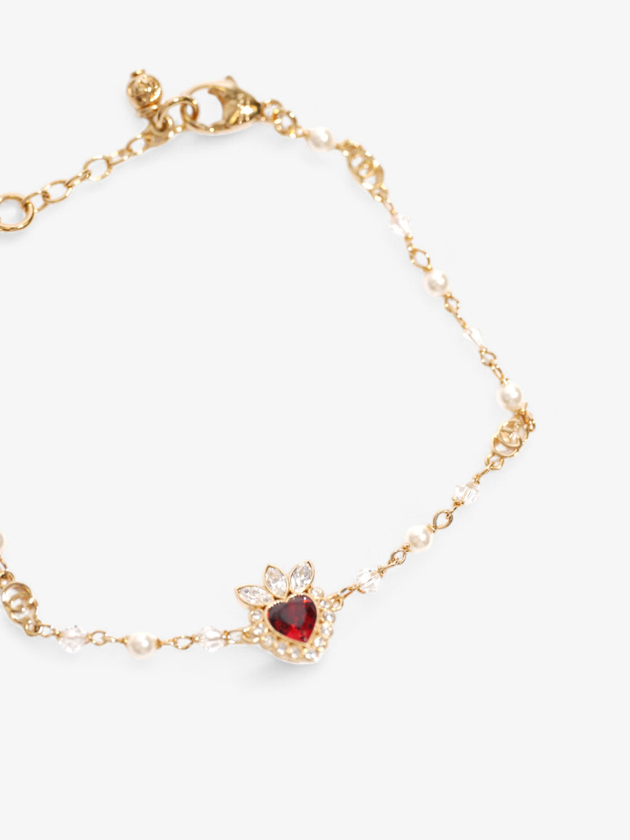 Gucci Crystal Heart Bracelet Gold / Ruby Base Metal Image 5