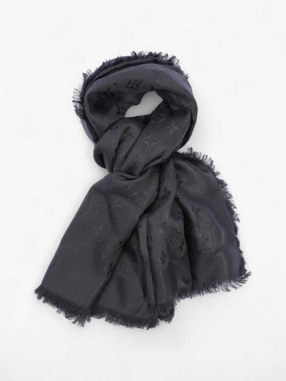 Louis Vuitton Monogram Shine scarf Black Silk 139cm x 139cm Image 3