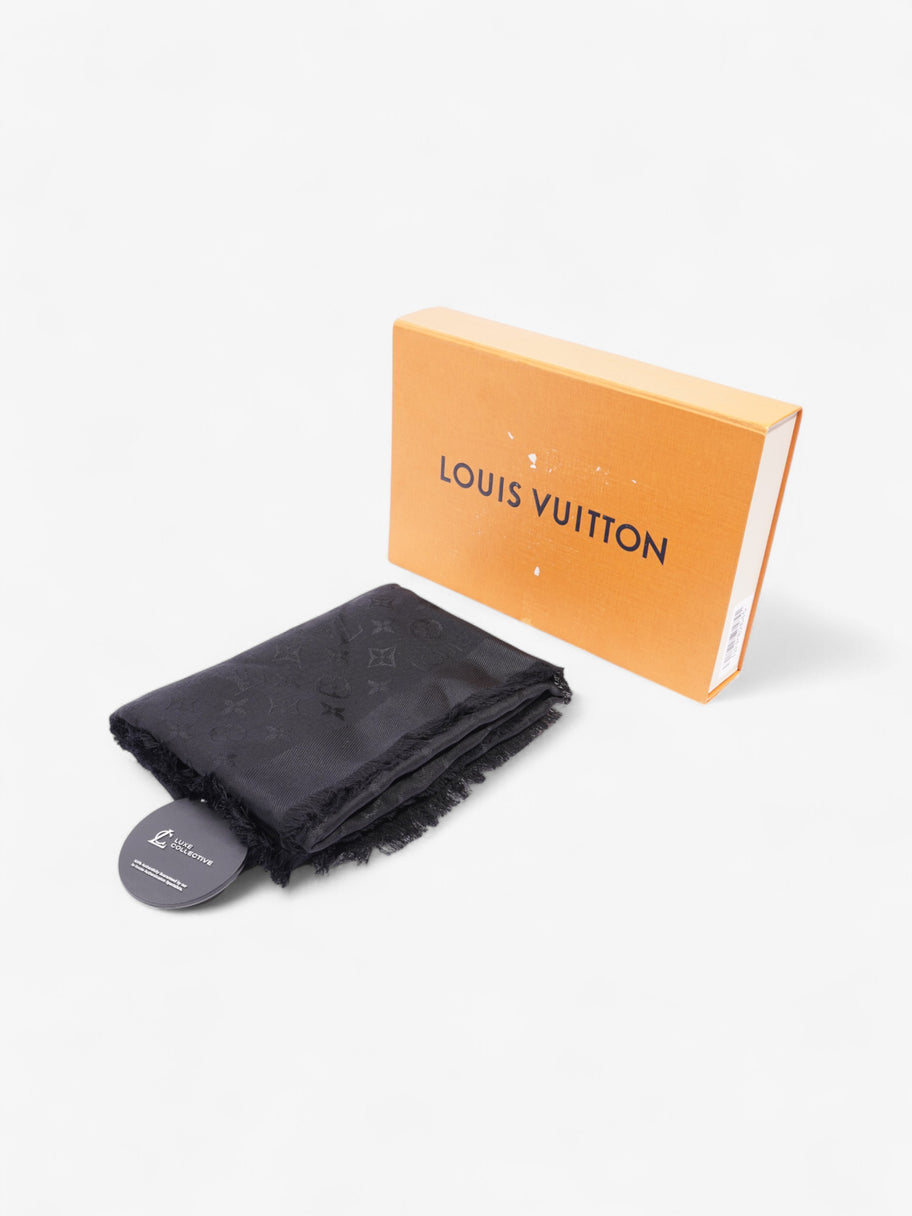 Louis Vuitton Monogram Shine scarf Black Silk 139cm x 139cm Image 6