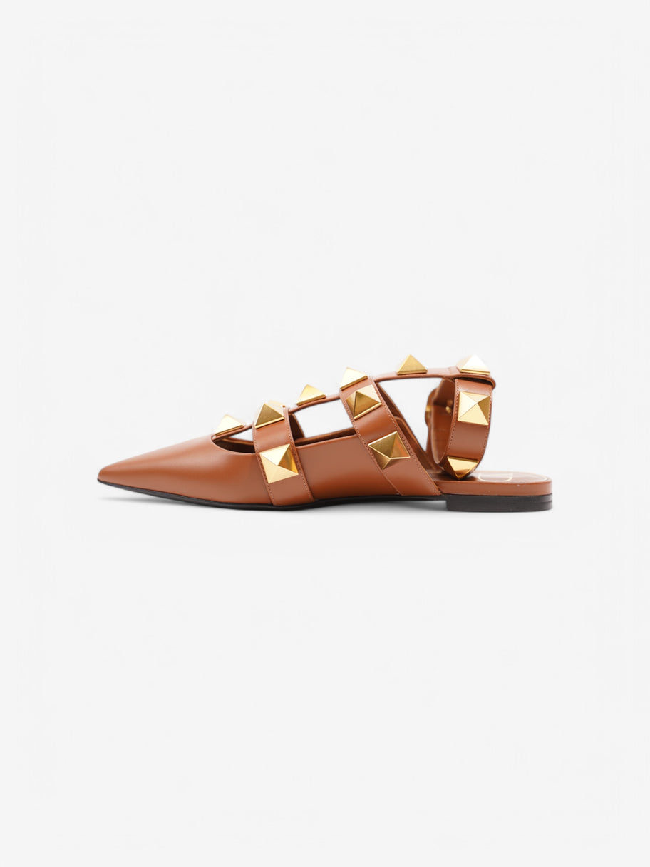 Valentino Rockstud Flats Tan Leather EU 47 UK 4 Image 3