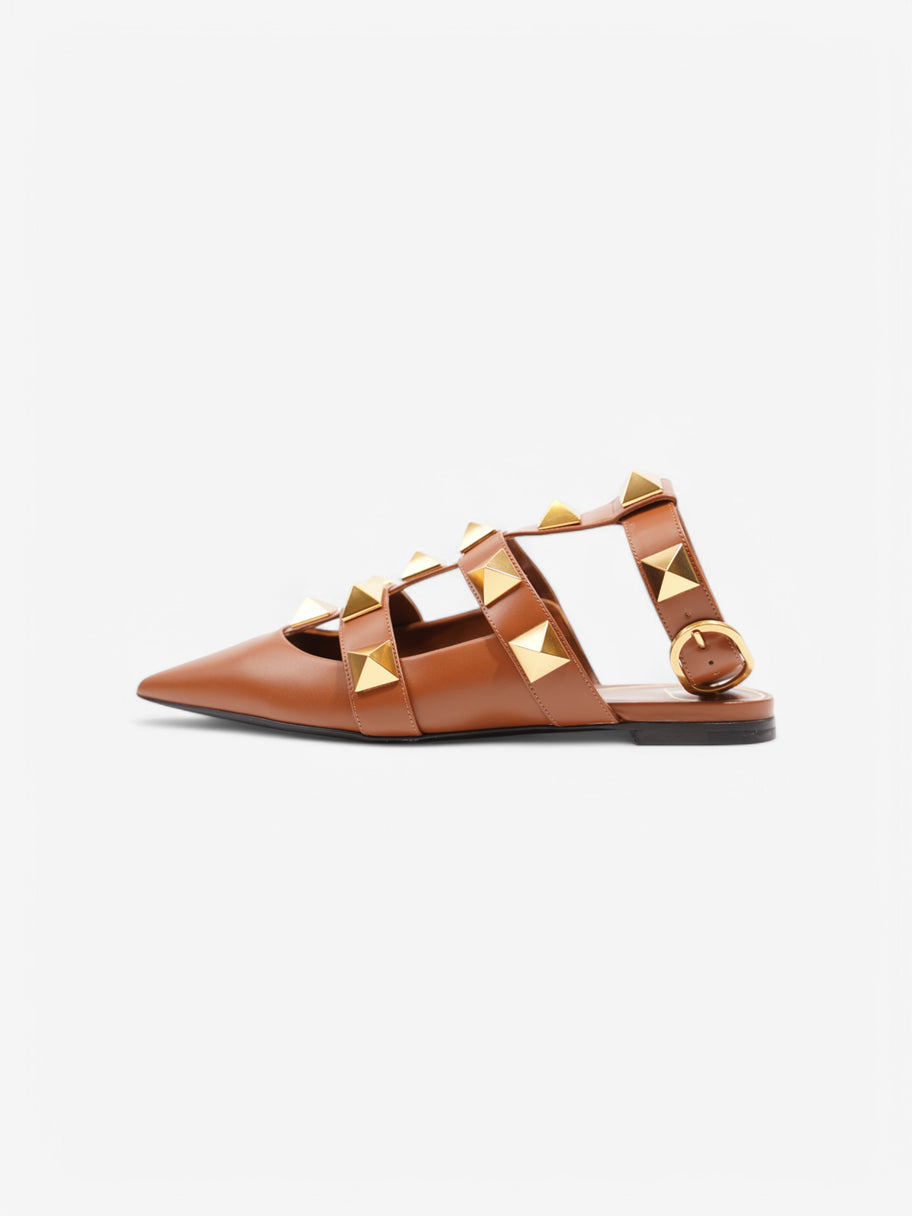 Valentino Rockstud Flats Tan Leather EU 47 UK 4 Image 5
