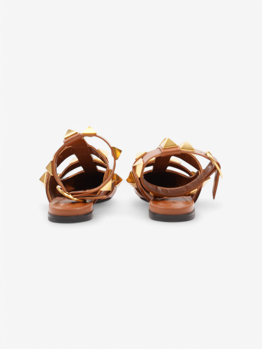 Valentino Rockstud Flats Tan Leather EU 47 UK 4 Image 6