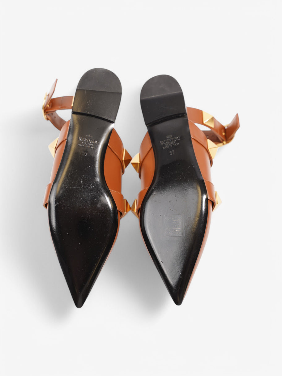 Valentino Rockstud Flats Tan Leather EU 47 UK 4 Image 7