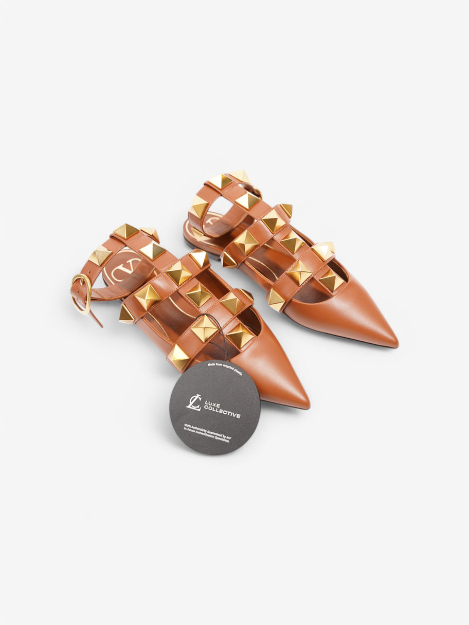Valentino Rockstud Flats Tan Leather EU 47 UK 4 Image 8