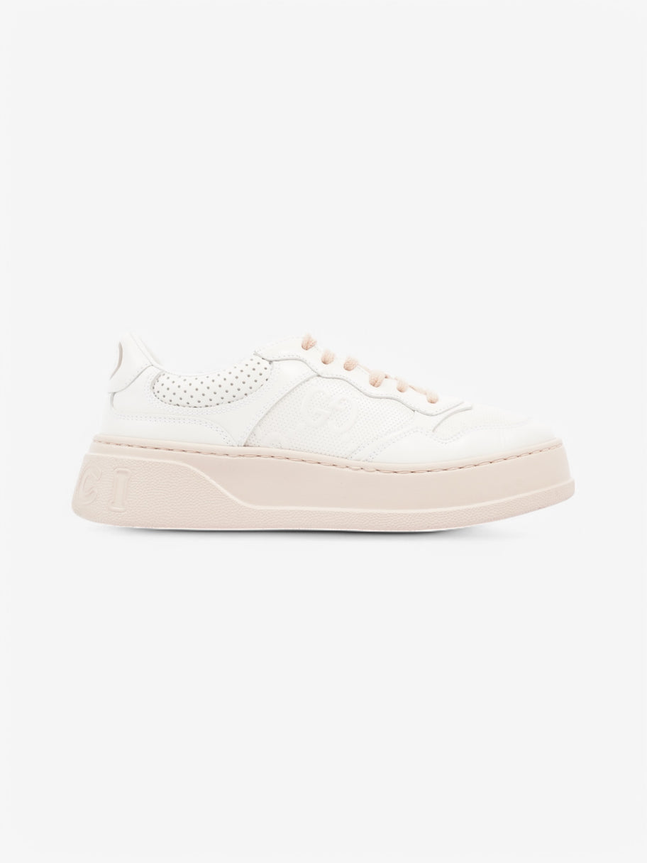 Gucci GG Embossed Chunky Sneakers White  / Pink Embossed Leather EU 37.5 UK 4.5 Image 1
