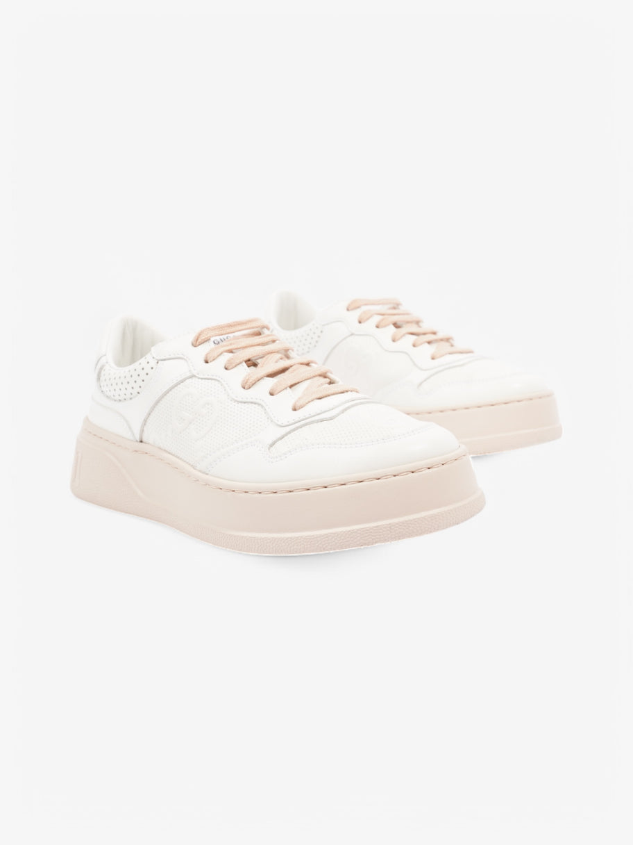 Gucci GG Embossed Chunky Sneakers White  / Pink Embossed Leather EU 37.5 UK 4.5 Image 2