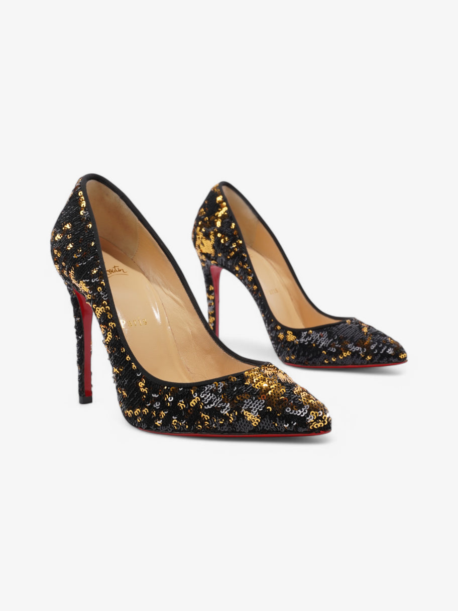 Christian Louboutin Pigalle Follies  100 Black / Gold Sequin EU 37 UK 4 Image 2