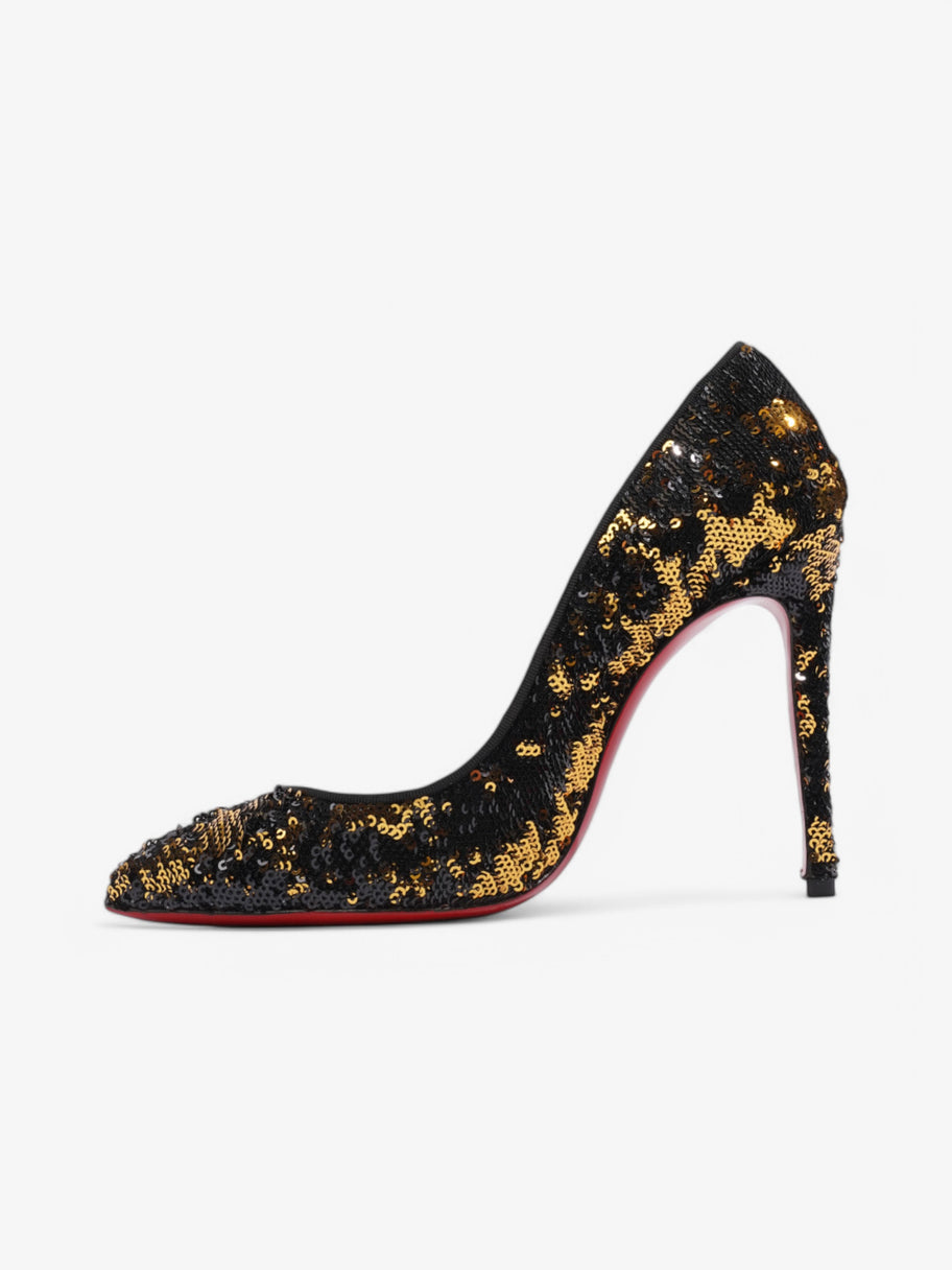 Christian Louboutin Pigalle Follies  100 Black / Gold Sequin EU 37 UK 4 Image 3