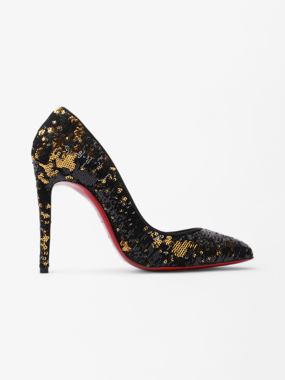 Christian Louboutin Pigalle Follies  100 Black / Gold Sequin EU 37 UK 4 Image 4