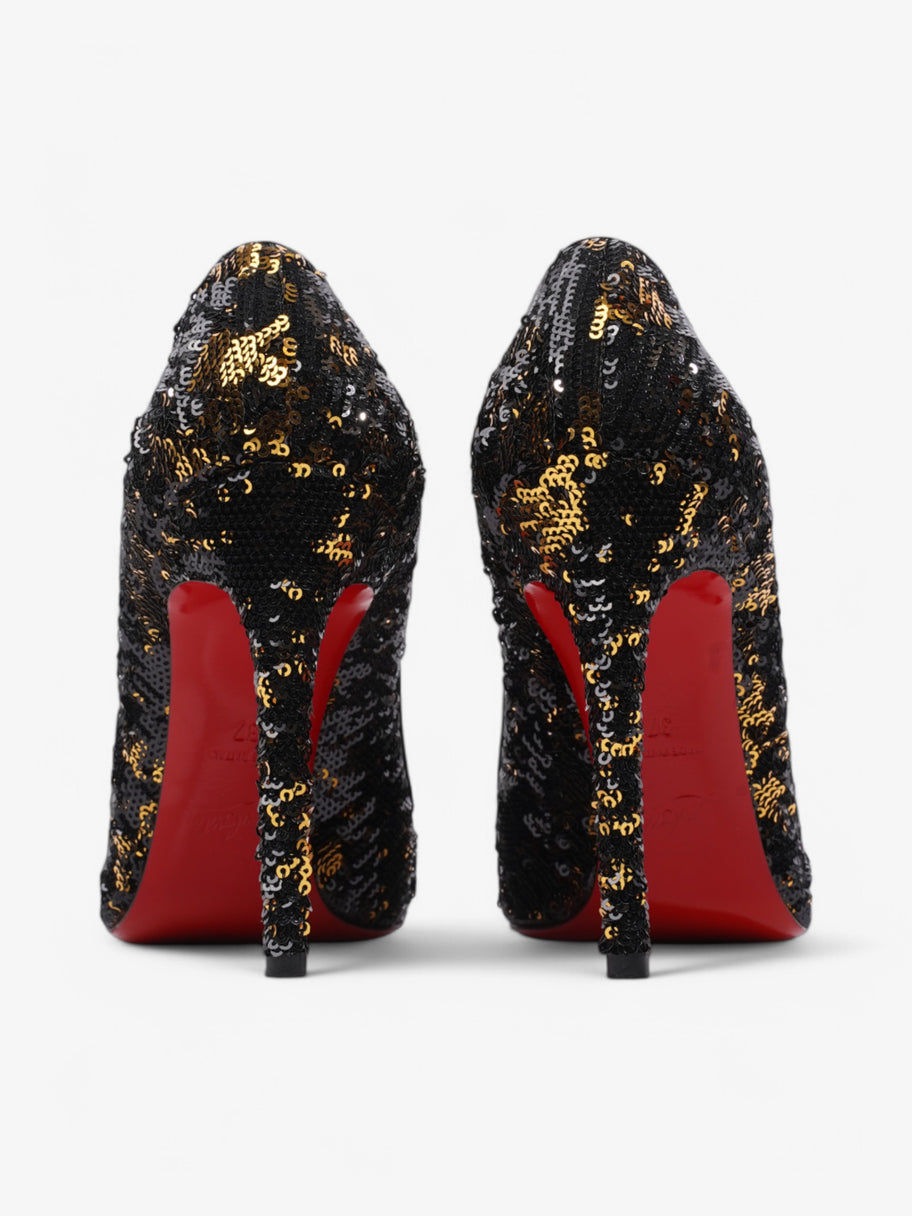 Christian Louboutin Pigalle Follies  100 Black / Gold Sequin EU 37 UK 4 Image 6