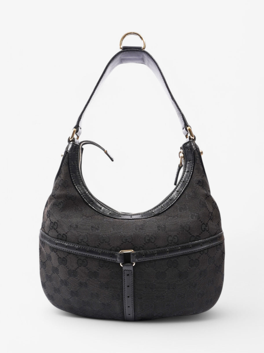 Gucci Jackie 1961 GG Shoulder Bag Black / Red / Green Canvas Image 4